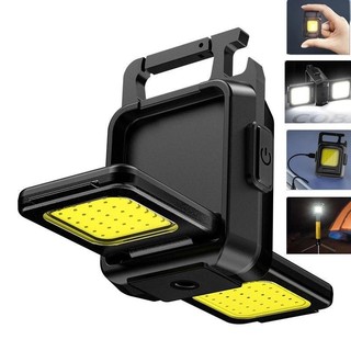 Đèn pin Led nhỏ Móc khóa Đèn pin sạc USB Đèn làm việc Đa chức năng Di động COB 90 ° Đèn lồng cắm trại xoay