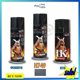 Combo 3 chai sơn samurai màu xám mờ gồm h749 - uch210 - k1k - giấy nhám p800