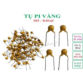 Tụ pi vàng 103 - 0.01uf - 50v combo 20 tụ - linh kiện điện tử quỳnh diễn