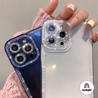Ốp Điện Thoại TPU Mềm Mỏng Chống Sốc Đính Đá Lấp Lánh Sang Trọng Cho IPhone 14 13 12 11 Pro Max X XR 8 7 Plus