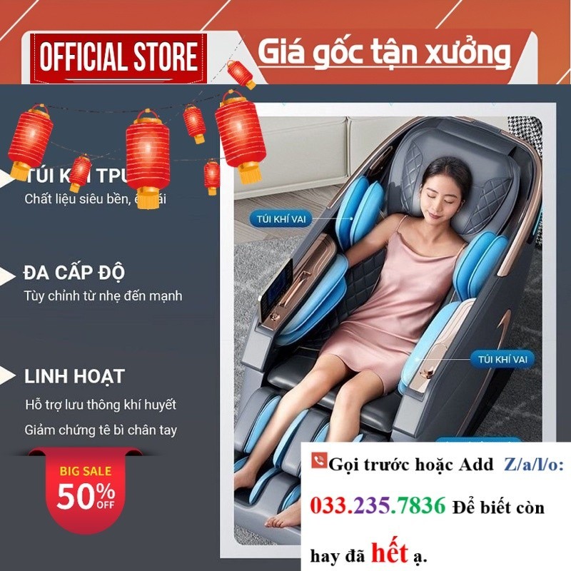 Ghế massage toàn thân Okinawa OS-392 bi silicon di chuyển công nghệ 4D 