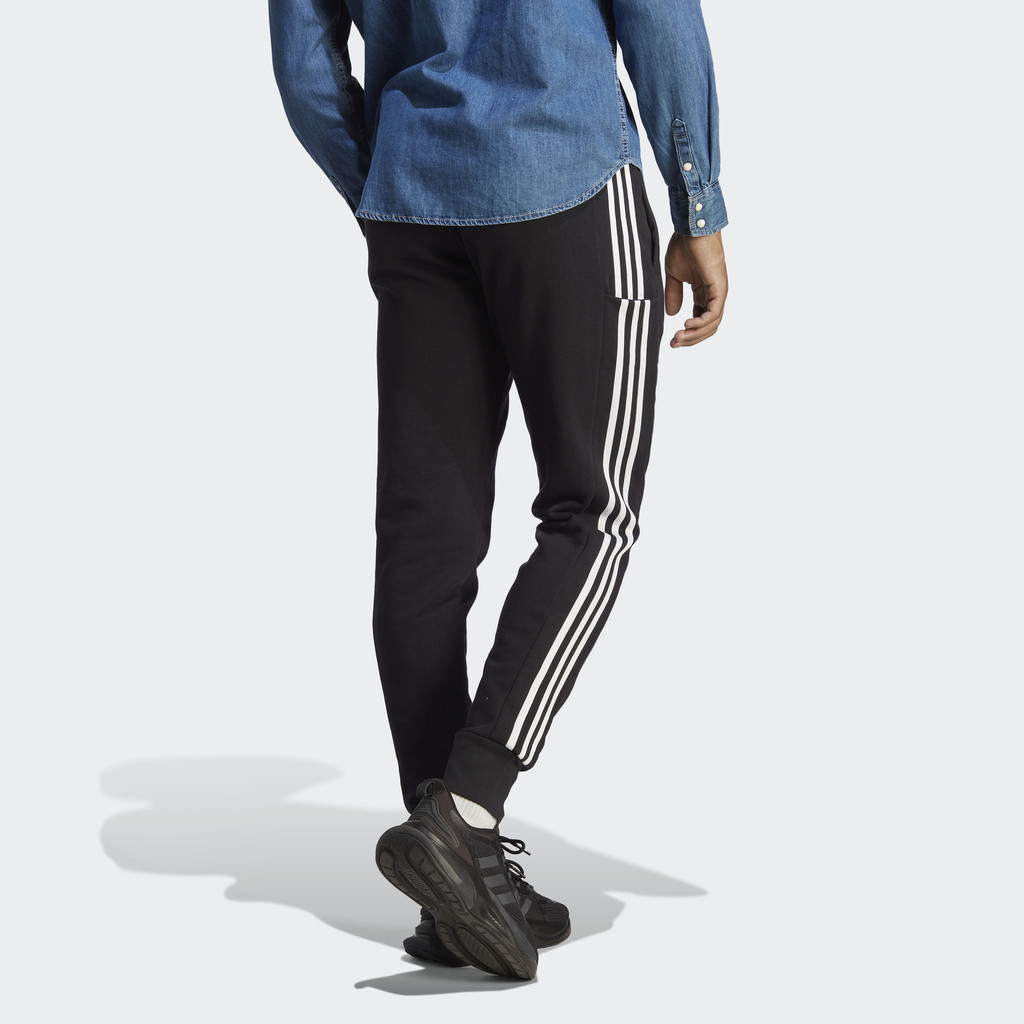 Adidas Phong cách sống Quần Ống Côn Vải Thun Da Cá 3 Sọc Essentials Nam Đen HA4337