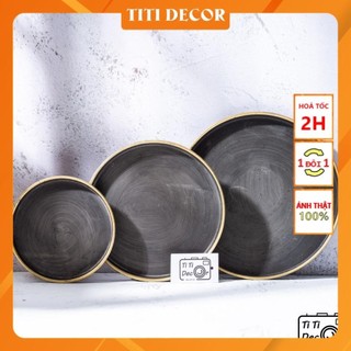 Dĩa rỉ tròn đen decor nhà cửa, chụp ảnh, trang trí cửa hàng - TiTidecor