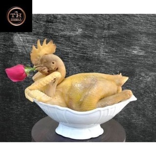 Bát thuyền đĩa đựng gà cúng nguyên con gốm sứ bát tràng