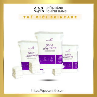 Bông tẩy trang 150 miếng tròn Alucos, bông tẩy trang 222 miếng siêu dày mịn