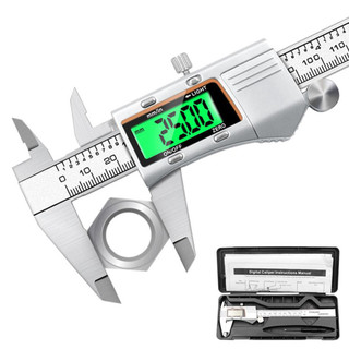 Vỏ kim loại bằng thép không gỉ Caliper kỹ thuật số Điện tử Vernier Caliper Màn hình đèn nền 0-150mm Dụng cụ đo