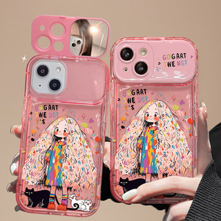 Phim Hoạt Hình Cô Gái Tóc Dài Cho IPhone Ốp Lưng 1112 IPhone 15roMax IPhone 13 14ProMax Chống Rơi IPhone X XR XS Max Mềm IPhone 7 Plus 8 Plus Gương Lật 7 8