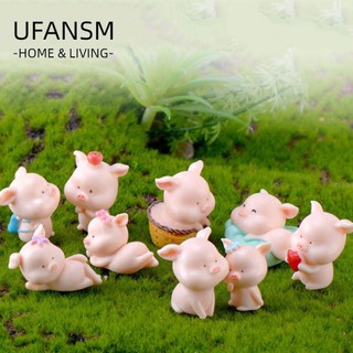 UFANSM hình chú heo mini bằng nhựa resin dễ thương dùng trang trí nhà cửa/ sân vườn độc đáo DIY