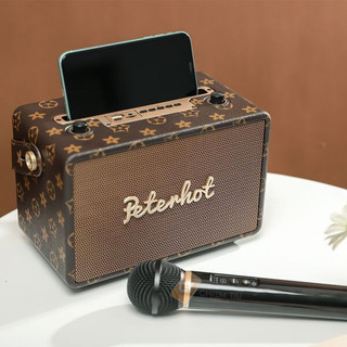 Loa Nghe Nhạc Bluetooth PETERHOT A106 - Kèm Micro Hát Karaoke Di Động, Bass Cực Mạnh, Công Suất 80W, Bluetooth V5.3