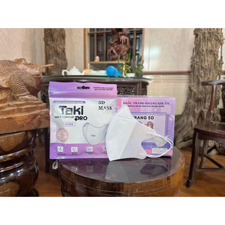 Set 100/200 cái khẩu trang 5D Taki người lớn chính hãng 3 lớp kháng khuẩn đạt tiêu chuẩn an toàn