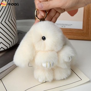 Kawaii Phục Sinh Thỏ Móc Khóa Nhẫn Lông Thú Thật Pompon Bunny Trượng Móc Chìa Khóa Charm Móc Chìa Khóa Trên Túi Chìa Khóa Ô Tô Mặt Dây ChuyềnRamadan Quà Tặng