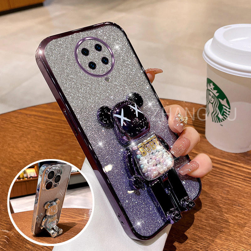 Ốp lưng Redmi K30 K40 K50 K60 K70 PRO K60E K70E Ốp điện thoại TPU 3D Little Bear stereo đứng silicon