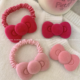 Dễ Thương Đổ Xô Tròn Nơ Scrunchy Dây Buộc Tóc Hồng Cô Gái Trái Tim Tóc Ngọt Ngào Phụ Kiện Tóc