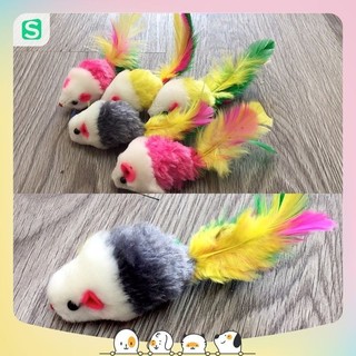 Chuột lông vũ đồ chơi cho mèo🐹