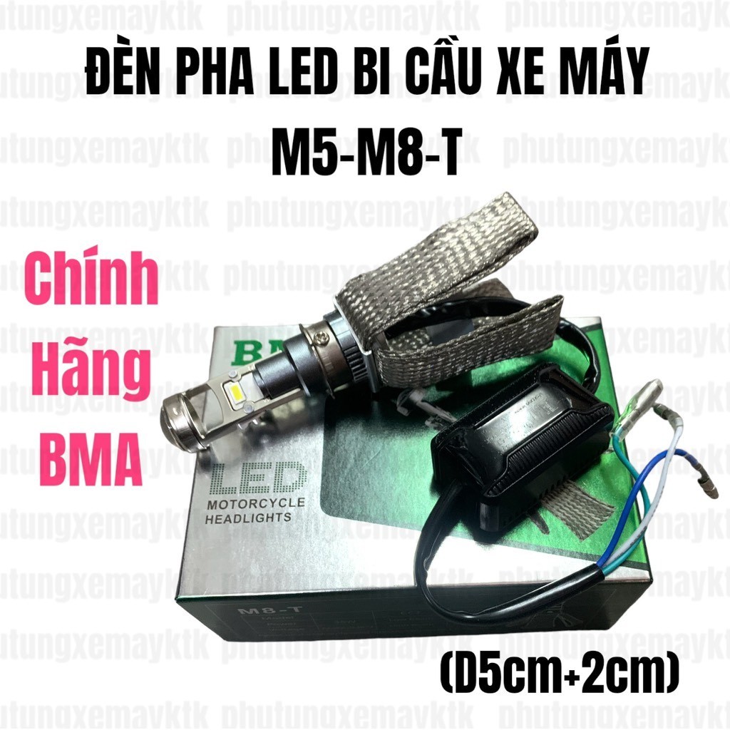 [Chính hãng led BMA] Đèn Pha Led Bi Cầu BMA M5-M8-T-35/40W-12/24V/DC-Lắp được Wave Nhỏ, Dream, SH Mode, Future 1...