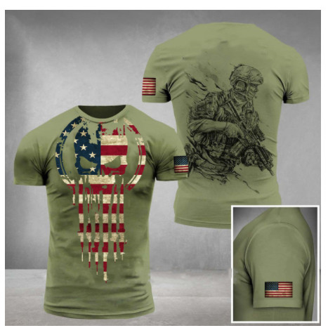 Camo Commando Nam 6XL Quân Đội Cựu Chiến Binh In 3D Nam baju lelaki Áo Thun Nam Lính Mỹ Cổ Tròn Rời 