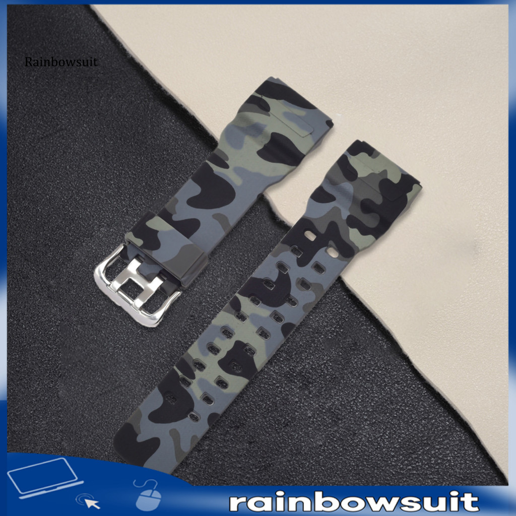[Rb] Dây đeo đồng hồ mềm mại ngụy trang chống thấm nước 28mm Dây đeo vòng tay thay thế thể thao nam Tương thích cho Casio GG-1000 / GWG-100 / GSG-100