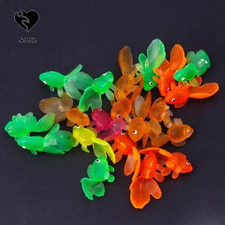 Sjjl Đồ Chơi Trẻ Em Colorfor 20 Cái / bộ Mini Cao Su Mềm Bơi Đi Biển Đồ Chơi Mô Phỏng Cá Vàng