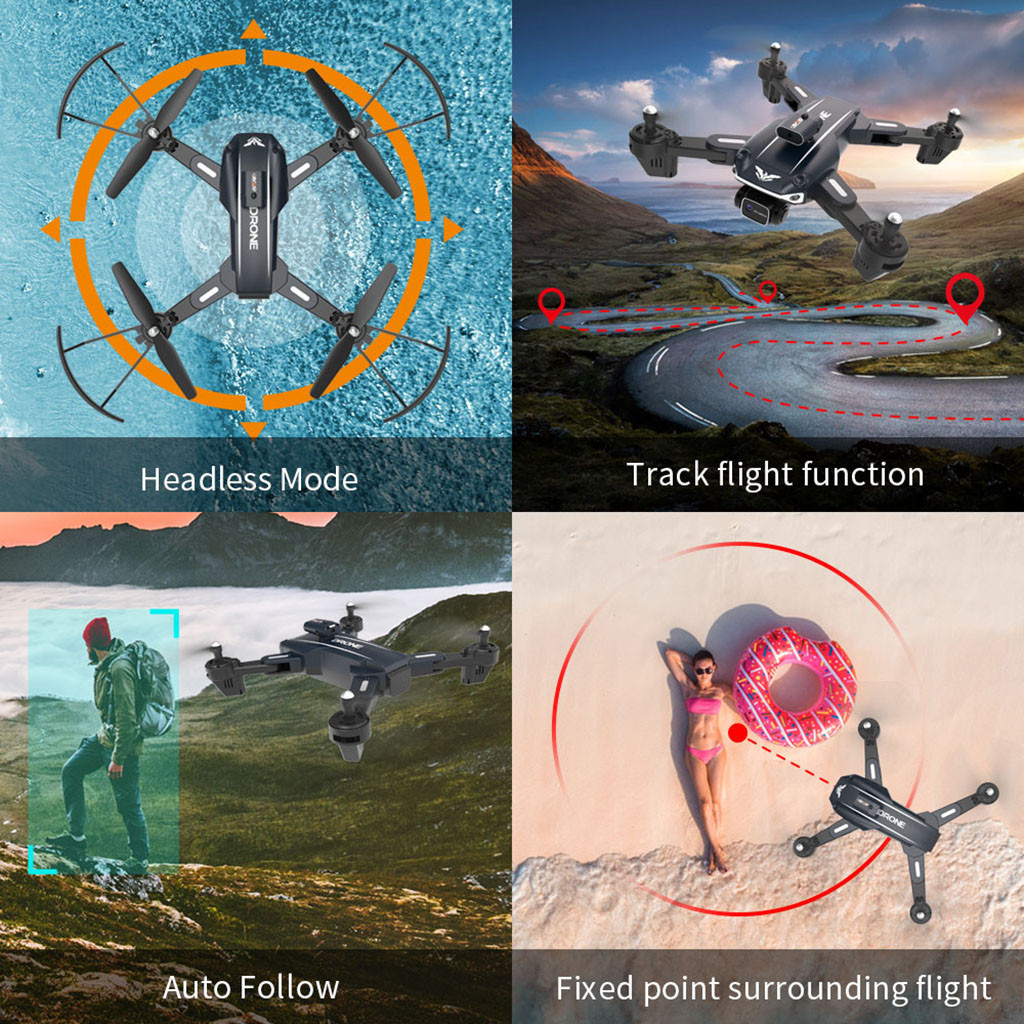 Qwinout H109 RC Đồ Chơi Máy Bay Chuyên Nghiệp 4K HD Camera Kép WIFI FPV Tránh chướng ngại Vật Độ Cao Giữ Quadcopter Có Thể Gập Lại Để | BigBuy360 - bigbuy360.vn