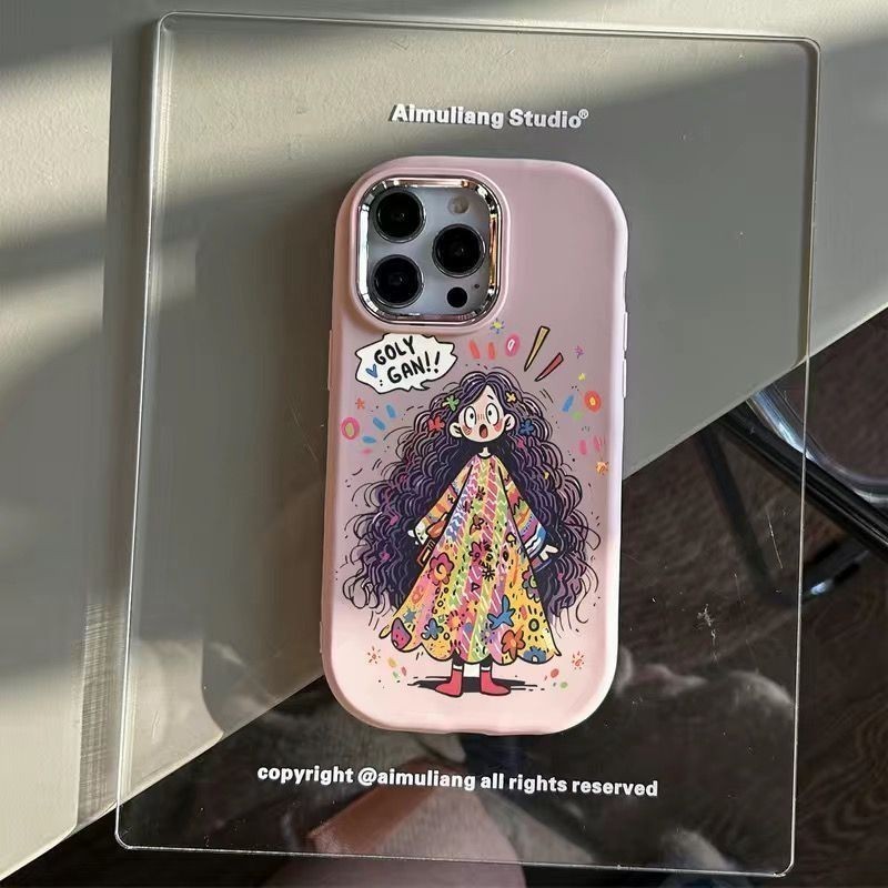 Thích hợp IPhone 13 Pro Max Hấp thụ sốc 14 15 Pro Max Thời trang Phổ biến Ốp điện thoại cô gái dễ thương phổ biến cho IPhone 11 12 Pro Max X XR XS Max SE 7 Plus 8 Plus INS Style