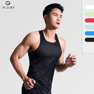 Áo không tay nam Enlee, áo vest thể thao khô nhanh marathon, chạy bộ thể dục ngoài trời tập thể dục
