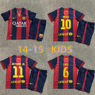 Messi Retro 2014-15 Barcelona sân nhà trẻ em Áo thun bóng đá