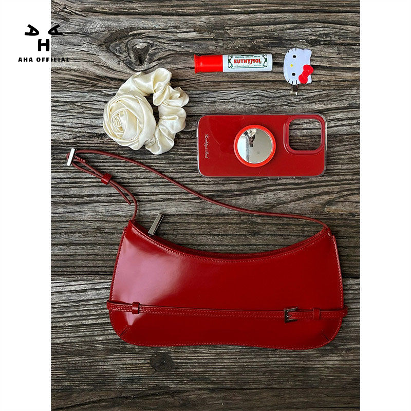 Túi Niche Pháp 2024 Phong Cách Mới Túi Đeo Vai Thời Trang Retro Baguette Túi Cao Cấp Màu Đỏ Túi Cưới | BigBuy360 - bigbuy360.vn