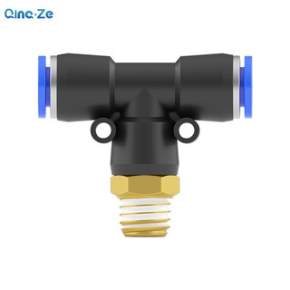 Khớp cắm nhanh bằng khí nén T-Type Tích cực Tee ren PB8-02 Xi lanh 6-01 Ống khí quản Khớp nối đa năng 1 / 8 ", 1 / 4", 3 / 8 ", 1 / 2" BSPT