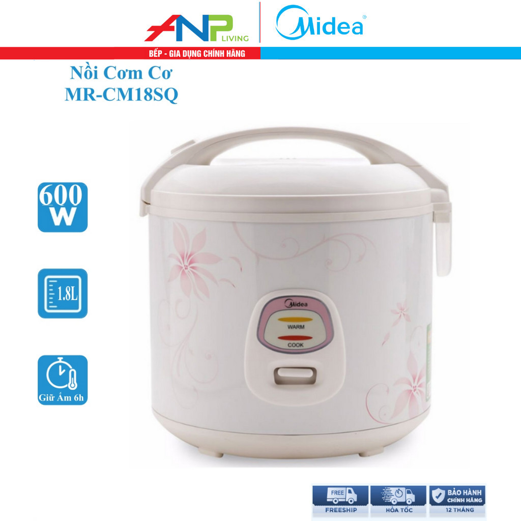 Nồi Cơm Điện Midea MR-CM18SQ (Công suất 650W, Dung Tích 1.8L)