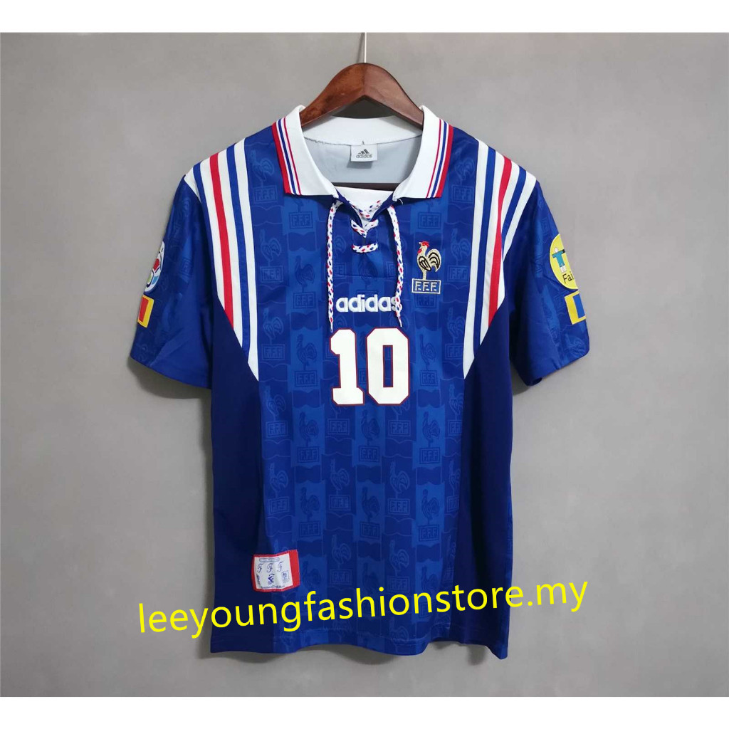 1996 FRA Home Retro Soccer Jersey Bóng đá
