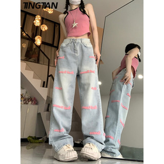 TINGTIAN quần ống rộng quần nữ jean Xu hướng Fashion Vintage Trendy WLK2430RR9 13Z240327