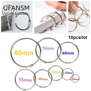 UFANSM 10 Vòng Kẹp Bản Lề Sổ Tay/ Lịch/ Lịch Mạ Kim Loại Tiện Dụng