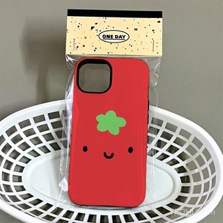 Ốp Điện Thoại Cà Chua Dễ Thương 2 Lớp Tương Thích iPhone11 12 13 14 15 12Promax 13Promax 14Pro 14Promax X XS XR 99IB