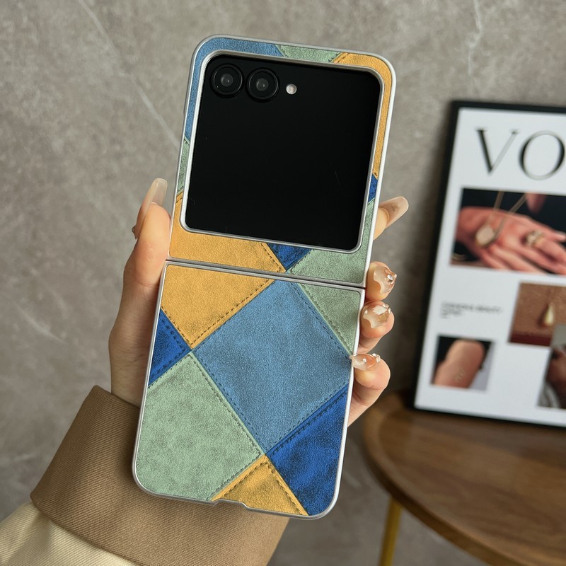 Dành Cho Motorola Razr 50 Ultra Ốp Lưng Sang Trọng Retro Lưới Cứng Lật Điện Thoại Vỏ Cho Motorola Ra