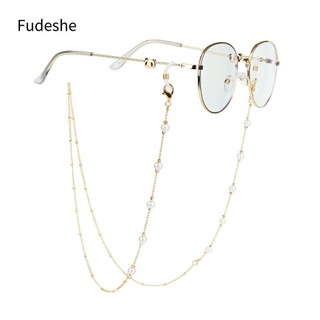 Fudeshe Đỡ Mắt Kính Bằng Kim Loại Phối Dây Xích Đính Ngọc Trai Phong Cách Bohemian Cho Nữ