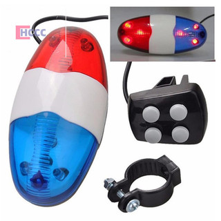 Hccc 6 led 4 tông chuông xe đạp cảnh sát đèn điện tử còi còi còi trẻ em xe đạp scoote mới