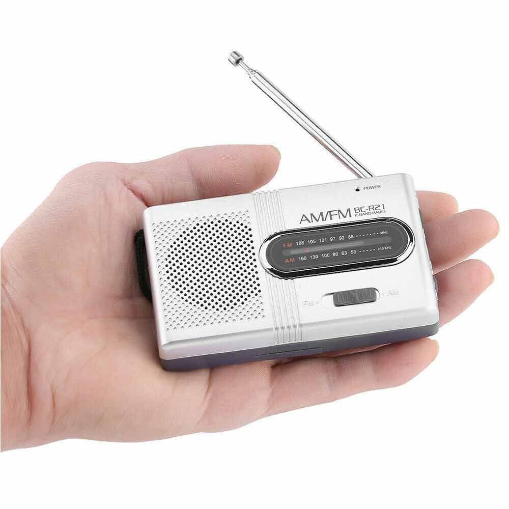 BC-R21 AM FM Radio Portable Pocket Radio Digital Music Player Mini Speaker for House & Outdoor