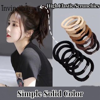1 Đơn Giản Màu Trơn Scrunchies Thời Trang Đàn Hồi Cao Scrunchies Cho Nữ Cô Gái Đuôi Ngựa Dây Tóc Mũ Phụ Kiện Tóc