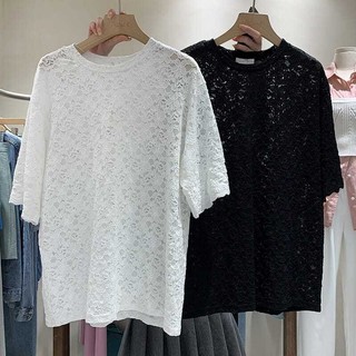 Mùa hè Phong Cách Mới Ren Rỗng Áo Thun Nữ Tay Ngắn Thời Trang Rời Top