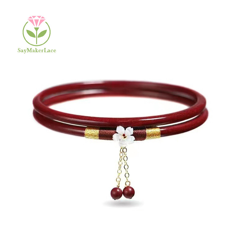 [Saymakerlace] Vòng tay màu đỏ Vermilion sáng tạo Vòng tay nữ Vòng tay ngọc bích Hợp thời trang Hoa quyến rũ Phong cách quốc gia Trang sức phong cách Trung Quốc | BigBuy360 - bigbuy360.vn