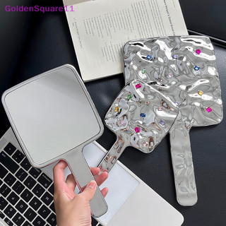  Goldens Hình Dạng Lỏng Gương Vuông Mini Cầm Tay Để Bàn Mỹ Phẩm Trang Điểm Gương Du Lịch Kim Loại Di Động Gương Làm Đẹp Cho Túi Xách VN 