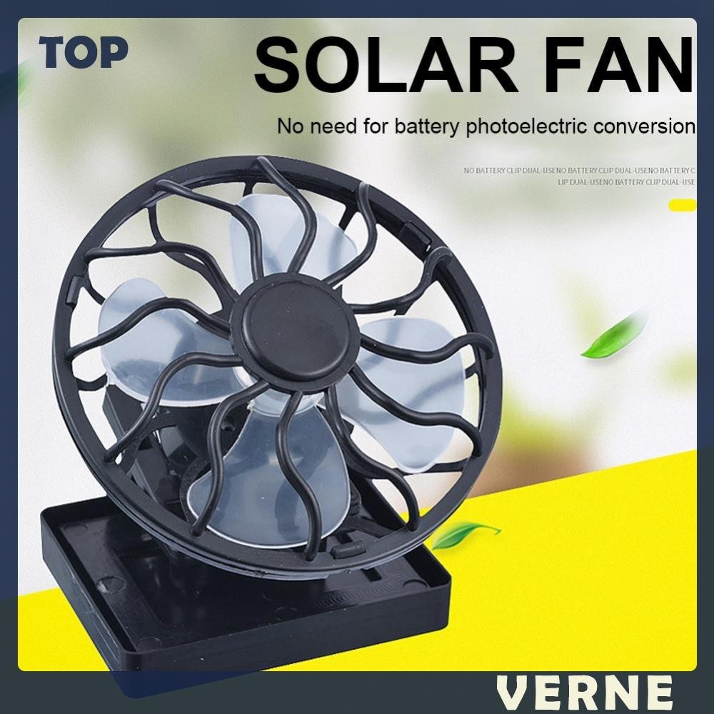 Quạt năng lượng mặt trời có thể sạc lại Vòng cổ bàn Máy tính để bàn Quạt kẹp di động Mini [vernesss.vn]