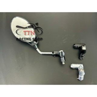 Kính xe máy kiểu Yaz chân xi bóng kèm chân xoay 360 độ gắn nhiều loại xe (ren thuận)