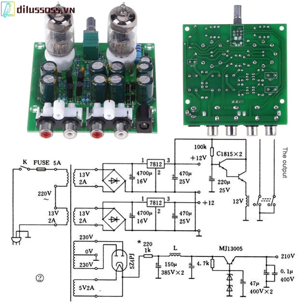 [Dilussoss.vn] Bảng tiền khuếch đại ống điện tử âm thanh nổi 6J1 Hifi