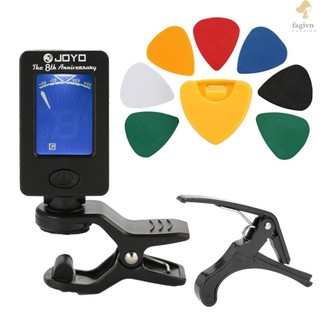 Bộ dụng cụ đàn Guitar Tuner Capo Plectrum Giá đỡ 7 chọn Phụ kiện đàn Guitar