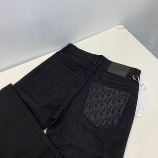 XTY5 DIOR Spring and Summer Heavy Craft Wash European Goods Stretch Slim Narrow Bottom of a Trouser Leg Jeans