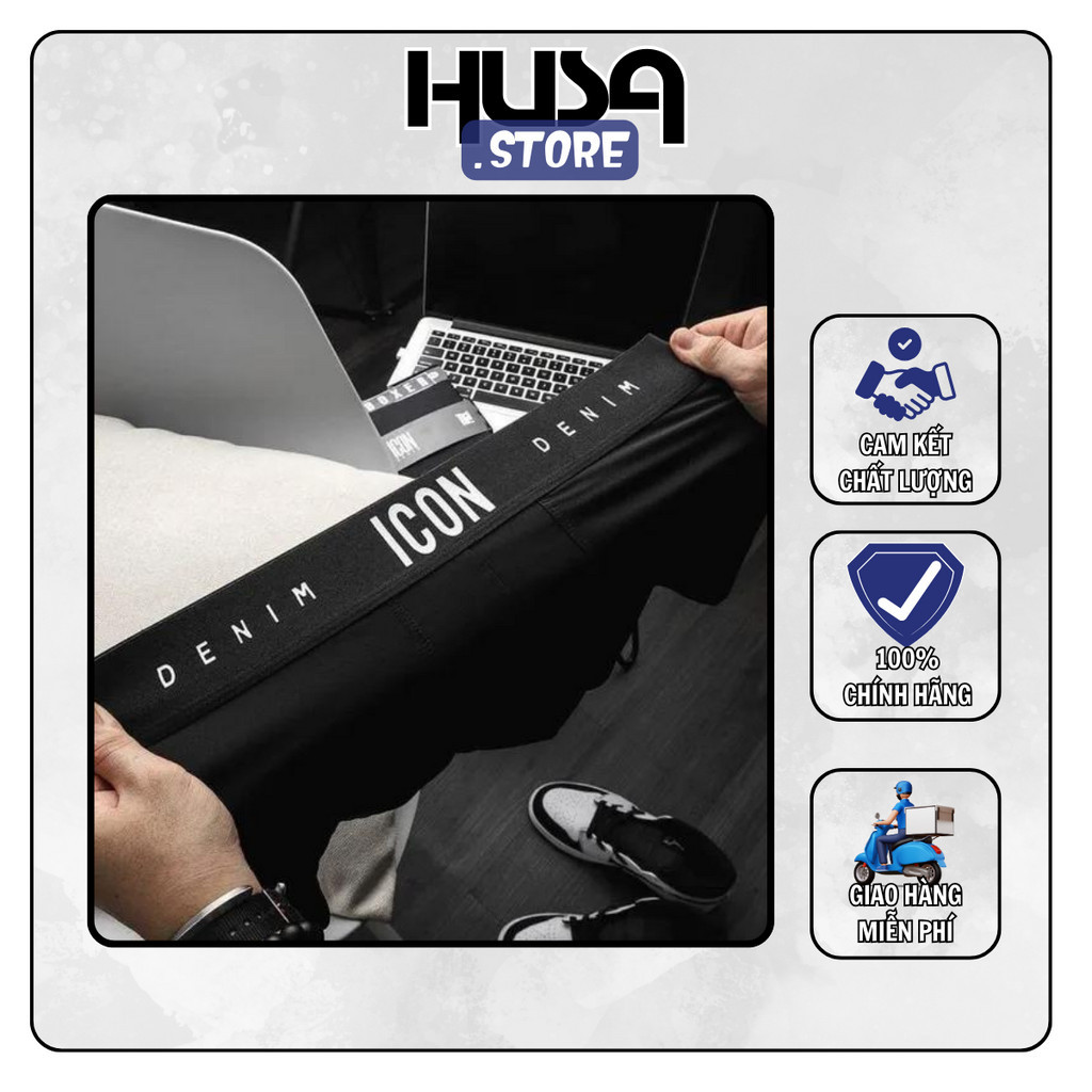 Quần Lót Nam Boxer Thun Lạnh ICON Co dãn 4 chiều, Quần sịp Nam Thun Lạnh Boxer ICON Denim đủ màu