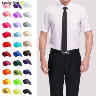 Cà Vạt Mỏng Màu Trơn Chất Liệu Lụa Cao Cấp Thời Trang