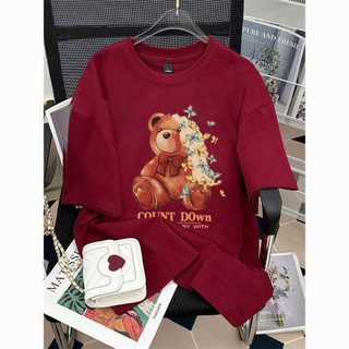 Hàng sẵn có FASHMILY 100% Cotton Phong Cách Hàn Quốc Plus Size Nữ Áo In Hình Đồ Họa Độc Đáo Tay Ngắn Unisex Áo Rời