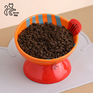 Chén ăn bằng sứ cho thú cưng - Chén chống gù hình con cá - Tiệm Mèo Moa